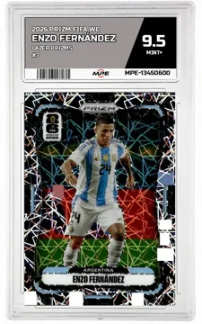 2026 PRIZM FIFA WC Lazer Prizms #3 ENZO FERNÁNDEZ MPE 9.5 MINT+ — graded card up for auction