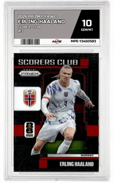 2026 PRIZM FIFA WC SCORERS CLUB #13 ERLING HAALAND MPE 10 GEM/MT — graded card up for auction