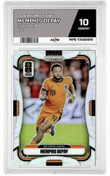 2026 PRIZM FIFA WC SILVER PRIZM #307 MEMPHIS DEPAY MPE 10 GEM/MT — graded card up for auction