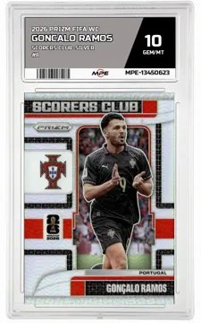 2026 PRIZM FIFA WC SCORERS CLUB-SILVER #8 GONCALO RAMOS MPE 10 GEM/MT — graded card up for auction