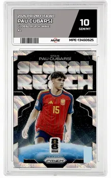 2026 PRIZM FIFA WC GLOBAL REACH-WAVE #2 PAU CUBARSI MPE 10 GEM/MT — graded card up for auction