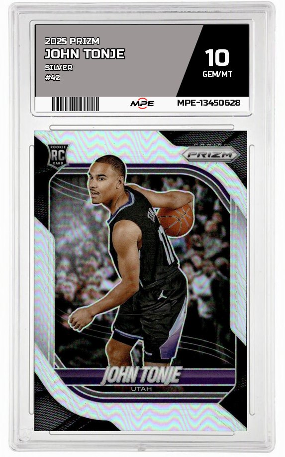 2025 PRIZM SILVER #42 JOHN TONJE MPE 10 GEM/MT — graded card auctioned from the MPE vault