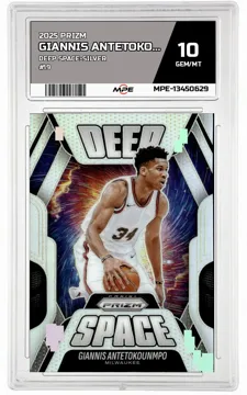 2025 PRIZM DEEP SPACE-SILVER #19 GIANNIS ANTETOKOUNMPO MPE 10 GEM/MT — graded card up for auction