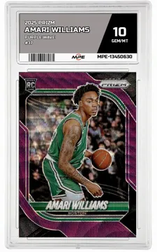 2025 PRIZM PURPLE WAVE #37 AMARI WILLIAMS MPE 10 GEM/MT — graded card up for auction