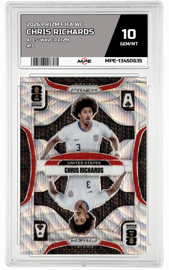 2026 PRIZM FIFA WC ACES-Wave Prizm #10 CHRIS RICHARDS MPE 10 GEM/MT — graded card auctioned from the MPE vault