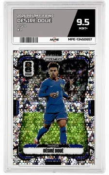 2026 PRIZM FIFA WC DISCO #31 DÉSIRÉ DOUÉ MPE 9.5 MINT+ — graded card up for auction