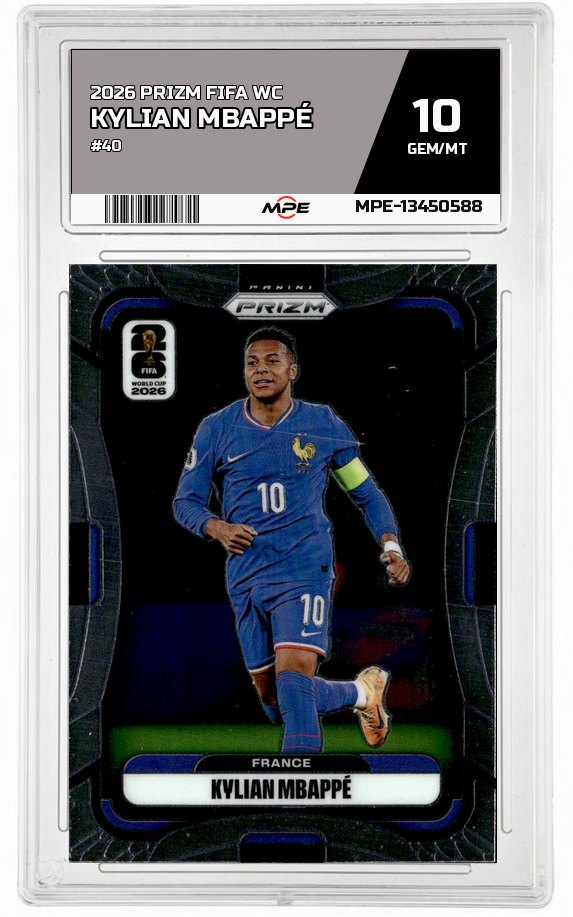 2026 PRIZM FIFA WC #40 KYLIAN MBAPPÉ MPE 10 GEM/MT — graded card auctioned from the MPE vault