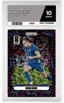 2026 PRIZM FIFA WC PURPLE DISCO /355 #471 AMAR DEDIĆ MPE 10 GEM/MT — graded card up for auction