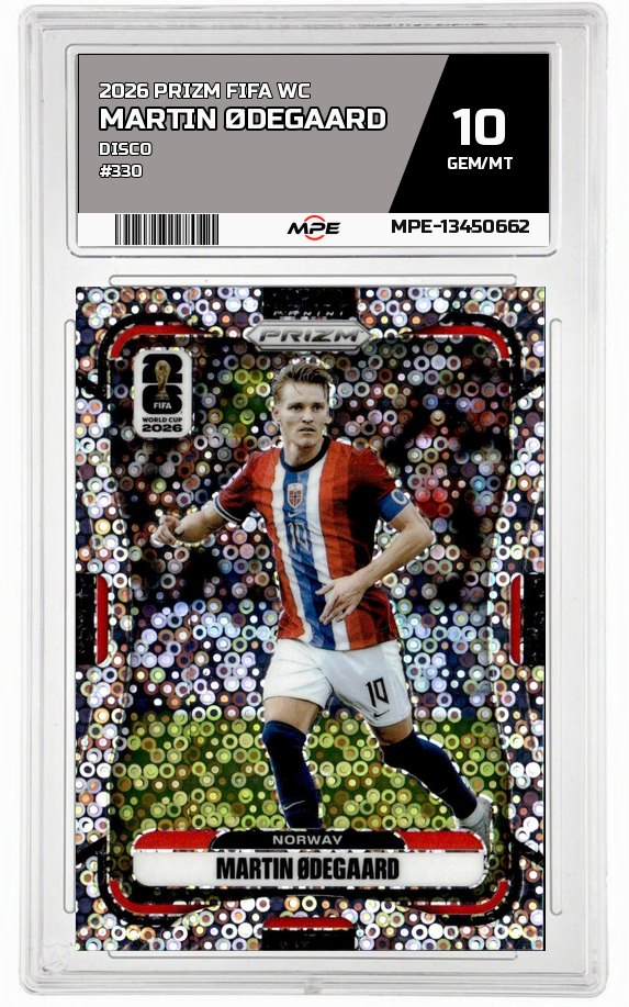 2026 PRIZM FIFA WC DISCO #330 MARTIN ØDEGAARD MPE 10 GEM/MT — graded card auctioned from the MPE vault