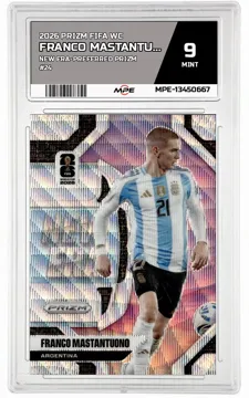 2026 PRIZM FIFA WC NEW ERA-PREFERRED PRIZM #24 FRANCO MASTANTUONO MPE 9 MINT — graded card up for auction