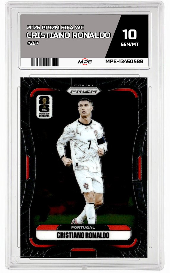 2026 PRIZM FIFA WC #367 CRISTIANO RONALDO MPE 10 GEM/MT — graded card auctioned from the MPE vault