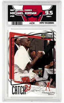 1997 UD COLL. CHOICE #189 MICHAEL JORDAN MPE 9.5 MINT+ — graded card up for auction