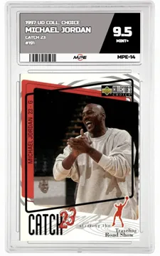 1997 UD COLL. CHOICE CATCH 23 #191 MICHAEL JORDAN MPE 9.5 MINT+ — graded card up for auction