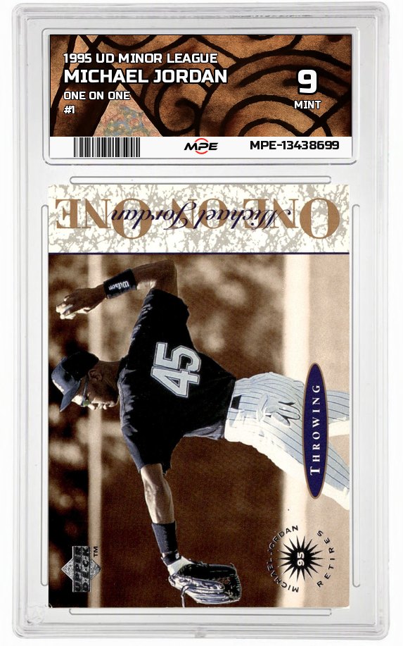 1995 UD MINOR LEAGUE ONE ON ONE #1 MICHAEL JORDAN MPE 9 MINT — graded card up for auction