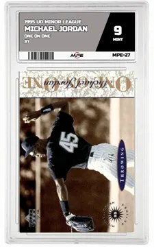 1995 UD MINOR LEAGUE ONE ON ONE #1 MICHAEL JORDAN MPE 9 MINT — graded card up for auction