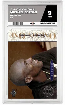 1995 UD MINOR LEAGUE ONE ON ONE #10 MICHAEL JORDAN MPE 9 MINT — graded card up for auction