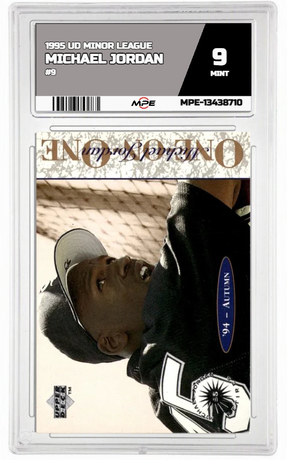1995 UD MINOR LEAGUE #9 MICHAEL JORDAN MPE 9 MINT — graded card auctioned from the MPE vault