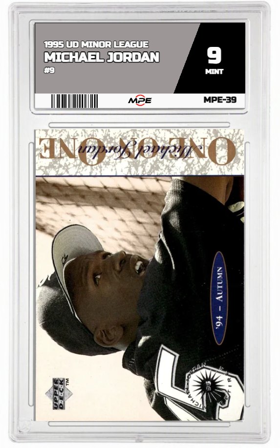 1995 UD MINOR LEAGUE #9 MICHAEL JORDAN MPE 9 MINT — graded card auctioned from the MPE vault