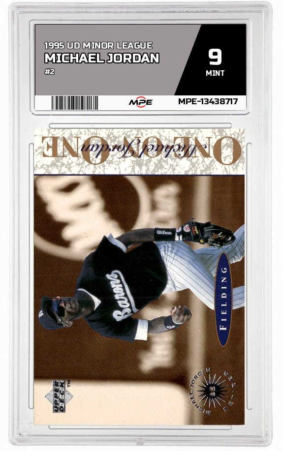1995 UD MINOR LEAGUE #2 MICHAEL JORDAN MPE 9 MINT — graded card auctioned from the MPE vault