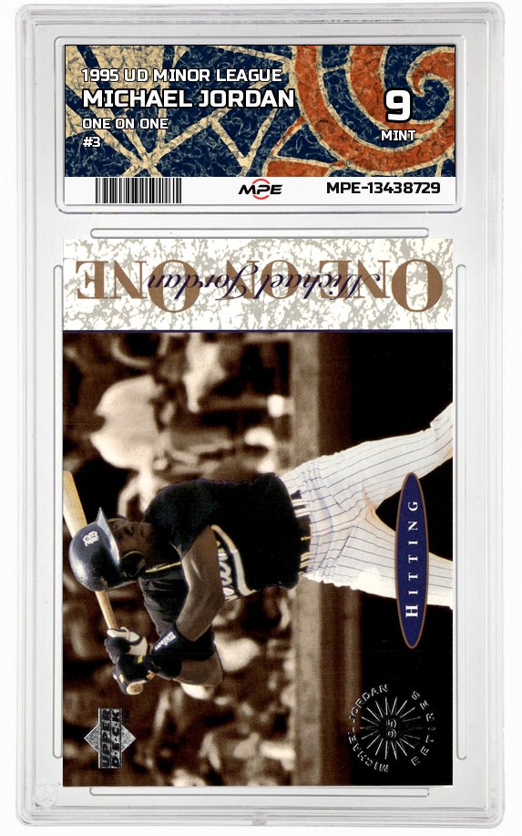 1995 UD MINOR LEAGUE ONE ON ONE #3 MICHAEL JORDAN MPE 9 MINT — graded card up for auction