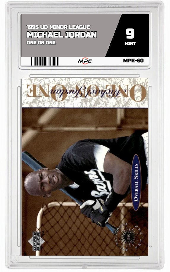 1995 UD MINOR LEAGUE ONE ON ONE MICHAEL JORDAN MPE 9 MINT — graded card auctioned from the MPE vault