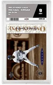 1995 UD MINOR LEAGUE ONE ON ONE #4 MICHAEL JORDAN MPE 9 MINT — graded card up for auction