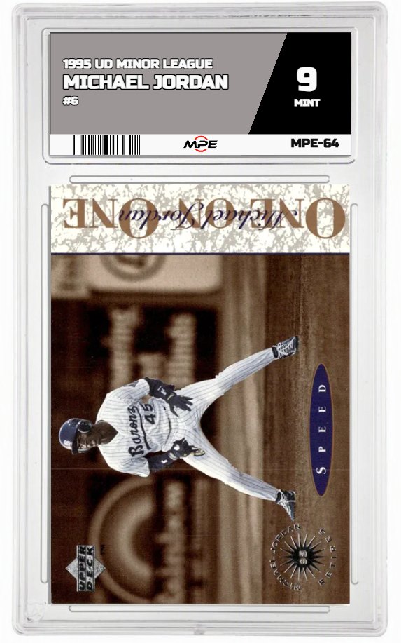1995 UD MINOR LEAGUE #6 MICHAEL JORDAN MPE 9 MINT — graded card auctioned from the MPE vault