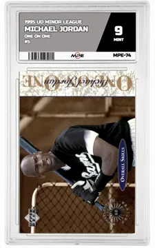 1995 UD MINOR LEAGUE ONE ON ONE #5 MICHAEL JORDAN MPE 9 MINT — graded card up for auction