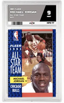 1991 FLEER ALL STAR TEAM #211 MICHAEL JORDAN MPE 9 MINT — graded card up for auction