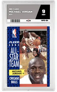 1991 FLEER #211 MICHAEL JORDAN MPE 9 MINT — graded card up for auction