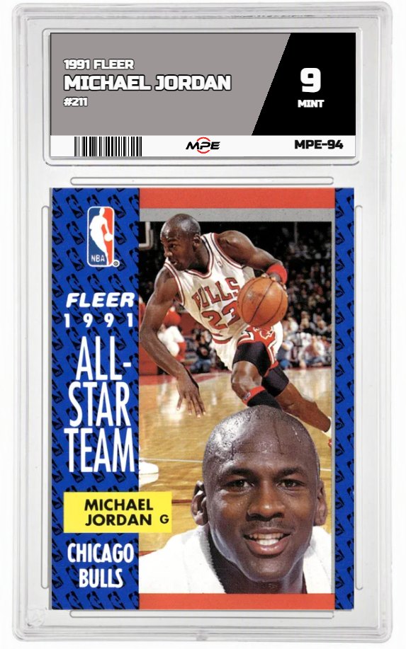1991 FLEER #211 MICHAEL JORDAN MPE 9 MINT — graded card auctioned from the MPE vault