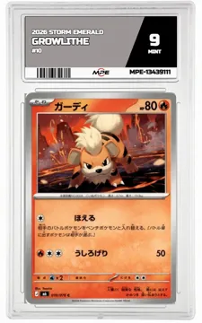 2026 STORM EMERALD #10 GROWLITHE MPE 9 MINT — graded card up for auction
