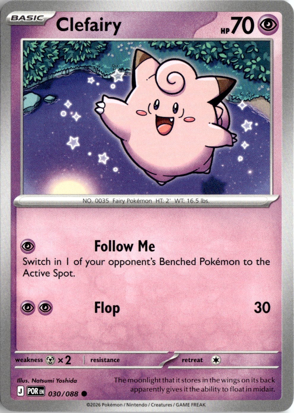 2026 Pokemon Mega Evolution Clefairy graded slab