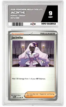 2026 POKEMON MEGA EVOLUTION PERFECT ORDER #075/088 JACINTHE MPE 9 MINT — graded card up for auction