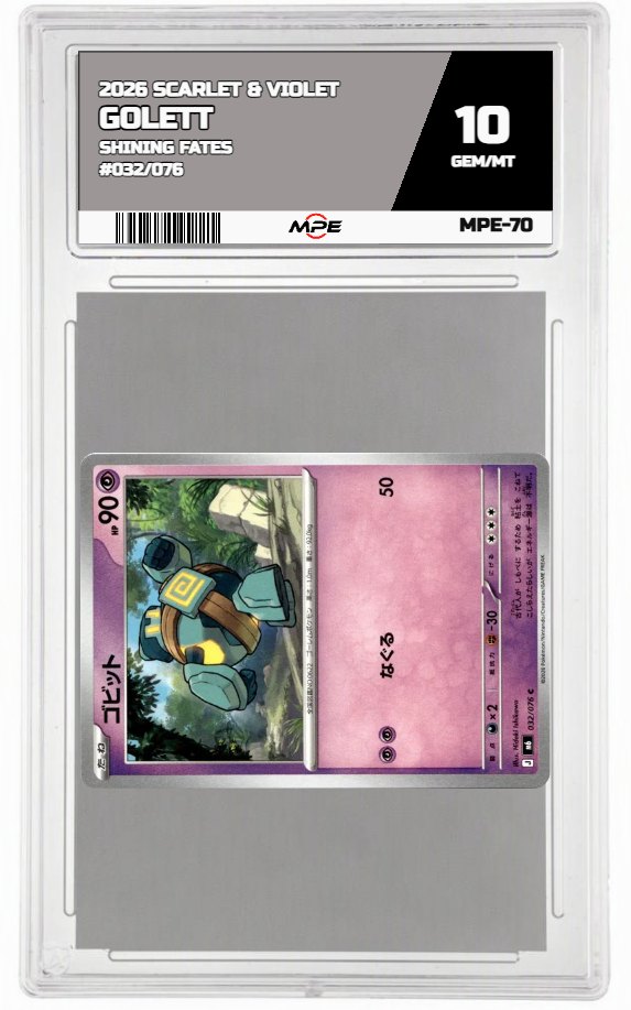 2026 SCARLET & VIOLET SHINING FATES #032/076 GOLETT MPE 10 GEM/MT — graded card auctioned from the MPE vault