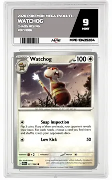 2026 POKEMON MEGA EVOLUTION CHAOS RISING #071/086 Watchog MPE 9 MINT — graded card up for auction