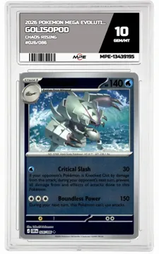 2026 POKEMON MEGA EVOLUTION CHAOS RISING #026/086 Golisopod MPE 10 GEM/MT — graded card up for auction