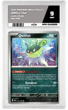 2026 POKEMON MEGA EVOLUTION CHAOS RISING #052/086 Qwilfish MPE 9 MINT — graded card up for auction