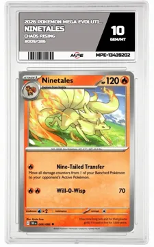 2026 POKEMON MEGA EVOLUTION CHAOS RISING #009/086 Ninetales MPE 10 GEM/MT — graded card up for auction