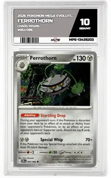 2026 POKEMON MEGA EVOLUTION CHAOS RISING #063/086 Ferrothorn MPE 10 GEM/MT — graded card up for auction