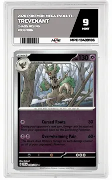 2026 POKEMON MEGA EVOLUTION CHAOS RISING #039/086 Trevenant MPE 9 MINT — graded card up for auction