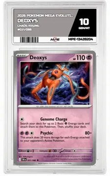 2026 POKEMON MEGA EVOLUTION CHAOS RISING #031/086 Deoxys MPE 10 GEM/MT — graded card up for auction