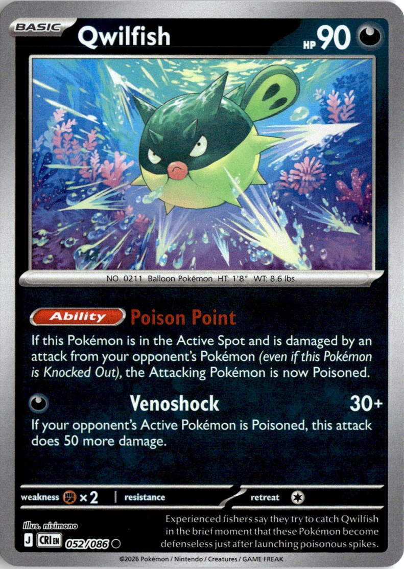 2026 Pokemon Mega Evolution Qwilfish graded slab