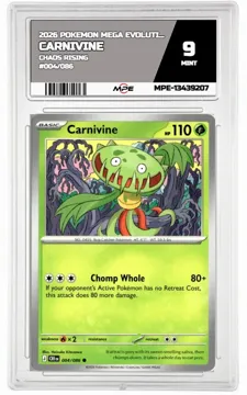 2026 POKEMON MEGA EVOLUTION CHAOS RISING #004/086 Carnivine MPE 9 MINT — graded card up for auction