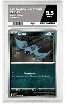 2026 POKEMON MEGA EVOLUTION CHAOS RISING #049/086 Zubat MPE 9.5 MINT+ — graded card up for auction