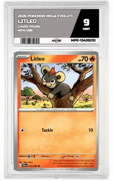 2026 POKEMON MEGA EVOLUTION CHAOS RISING #014/086 LITLEO MPE 9 MINT — graded card up for auction