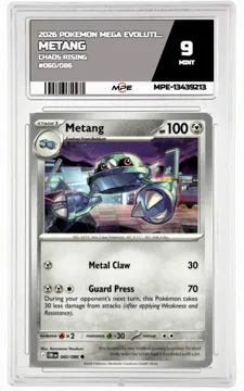 2026 POKEMON MEGA EVOLUTION CHAOS RISING #060/086 Metang MPE 9 MINT — graded card up for auction