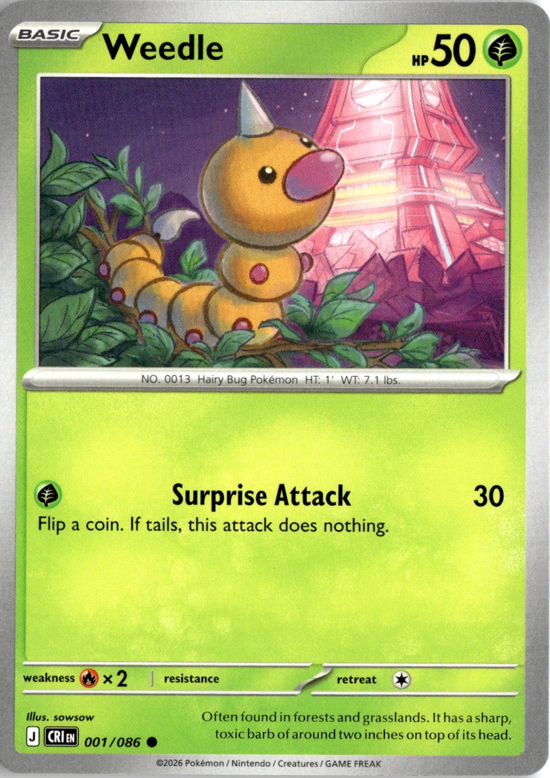 2026 Pokemon Mega Evolution Weedle graded slab