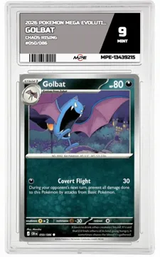 2026 POKEMON MEGA EVOLUTION CHAOS RISING #050/086 GOLBAT MPE 9 MINT — graded card up for auction