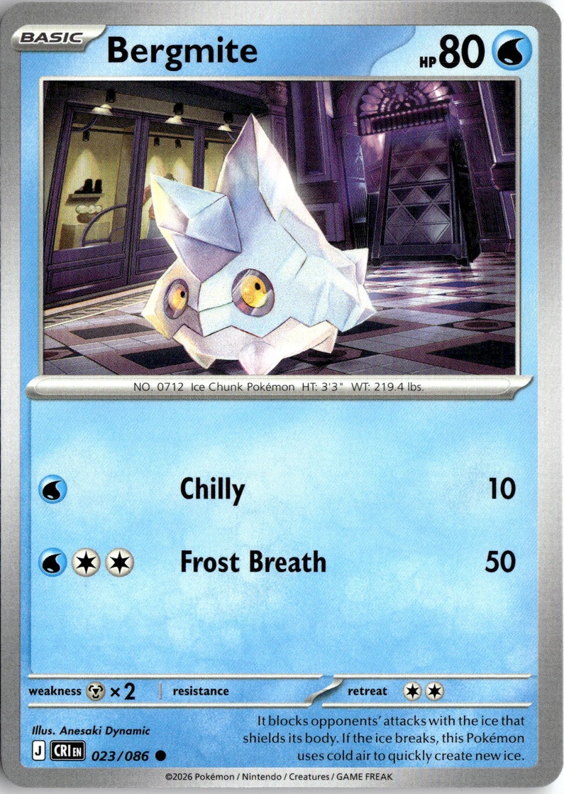 2026 Pokemon Mega Evolution Bergmite graded slab